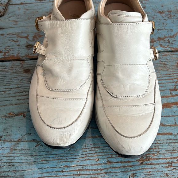 Tod’s White Leather Buckle Detail Sneakers Size 6.5 - Picture 3 of 12